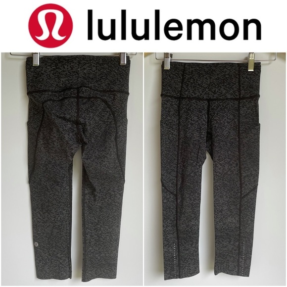 NWOT Lululemon Fast & Free Crop in White & Black - Picture 2 of 6